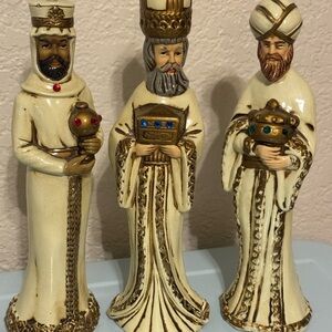 Vintage Paper Mache Nativity Wise Men/Magi Made in Japan